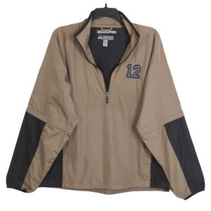 Storm Creek Go Hawks #12 1/4 Zip Wind Shirt w Zip Off Sleeves Tan Black NWT